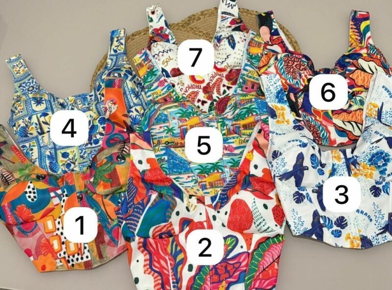 CORSELET ESTAMPA DIGITAL EM MONTARIA FORRADA COM BARBATANAS, BOJO E REGULAGEM ATRÁS – Imagem 4 [nsid:806730202]