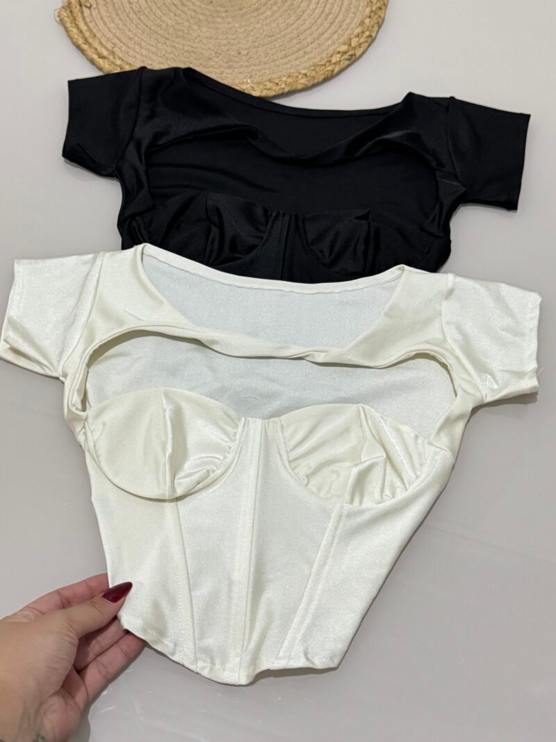 CROPPED MABEL EM POLIAMIDA ACETINADA COM BARBATANAS, ARO DE SUSTENTAÇÃO – Imagem 1 [nsid:919826490]