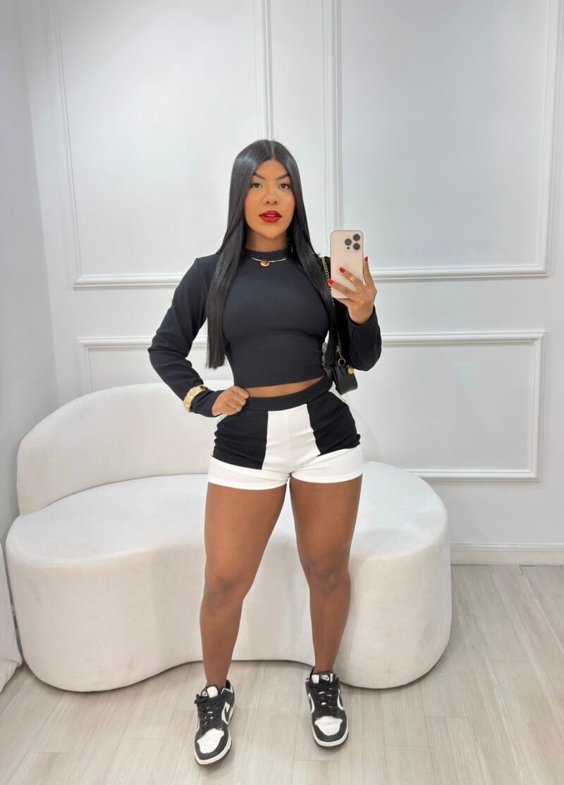 CONJUNTO DUO COLOR EM ANARRUGA (BLUSA + SHORT) – Imagem 2 [nsid:924081877]