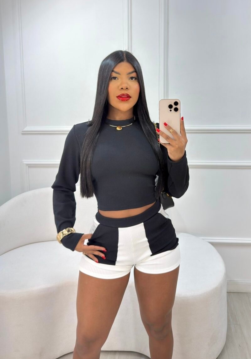 CONJUNTO DUO COLOR EM ANARRUGA (BLUSA + SHORT) – Imagem 3 [nsid:924081864]