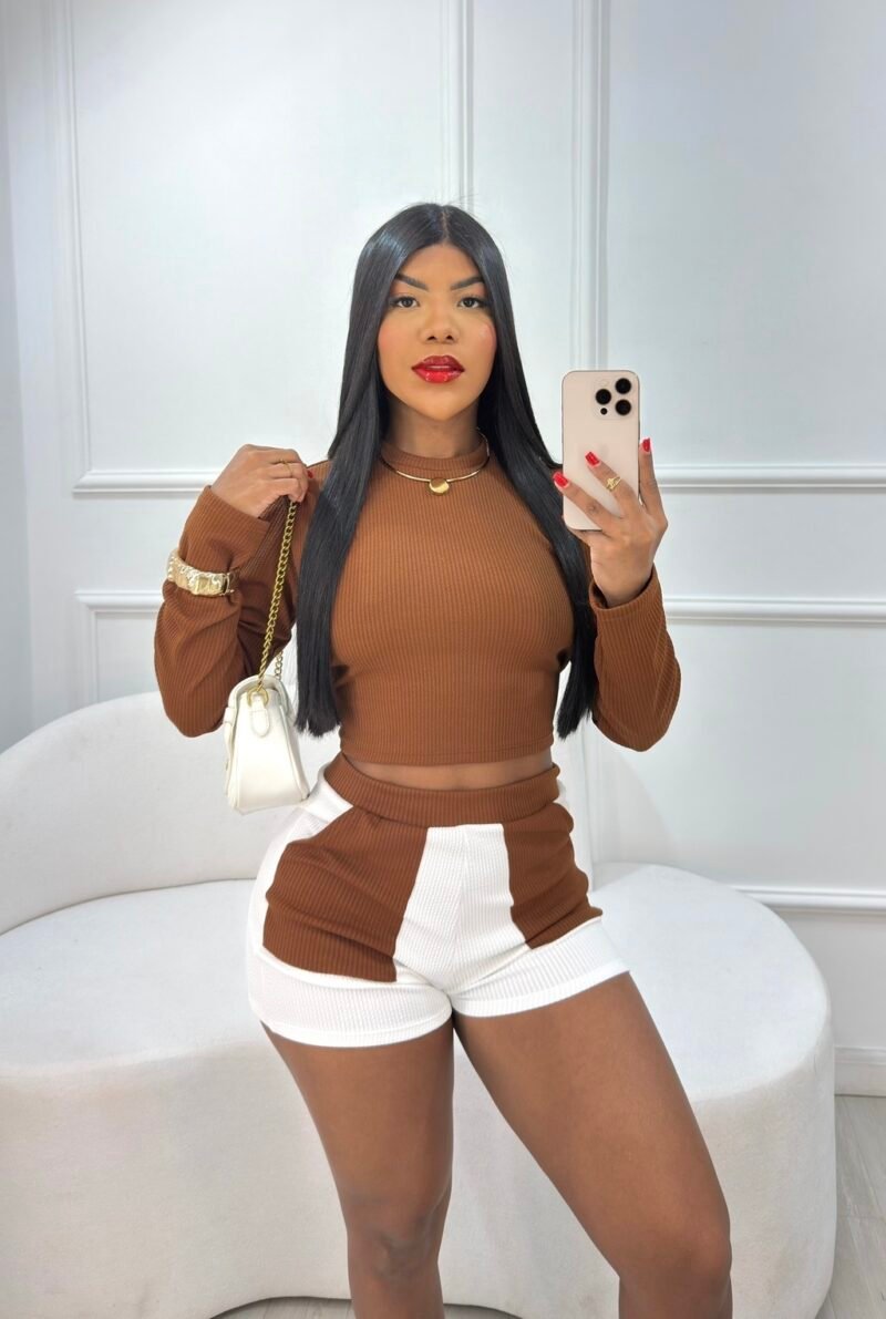 CONJUNTO DUO COLOR EM ANARRUGA (BLUSA + SHORT) – Imagem 4 [nsid:924081881]