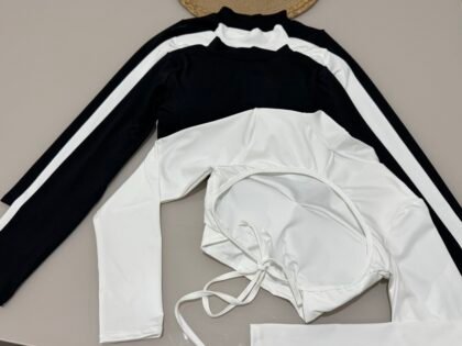 CROPPED COSTAS NUA, MANGA LONGA EM MALHA SUPLEX COM BOJO – Imagem 1 [nsid:929348221]