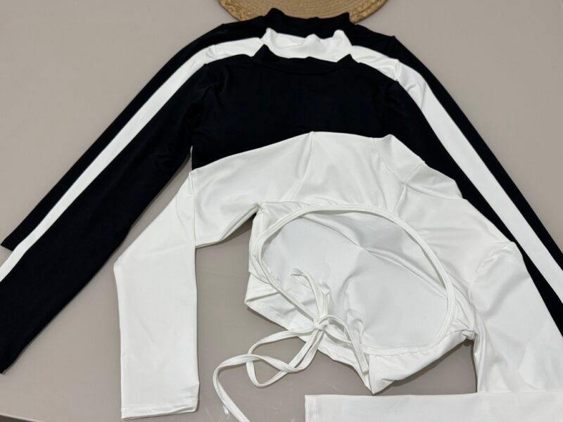 CROPPED COSTAS NUA, MANGA LONGA EM MALHA SUPLEX COM BOJO – Imagem 1 [nsid:929348221]