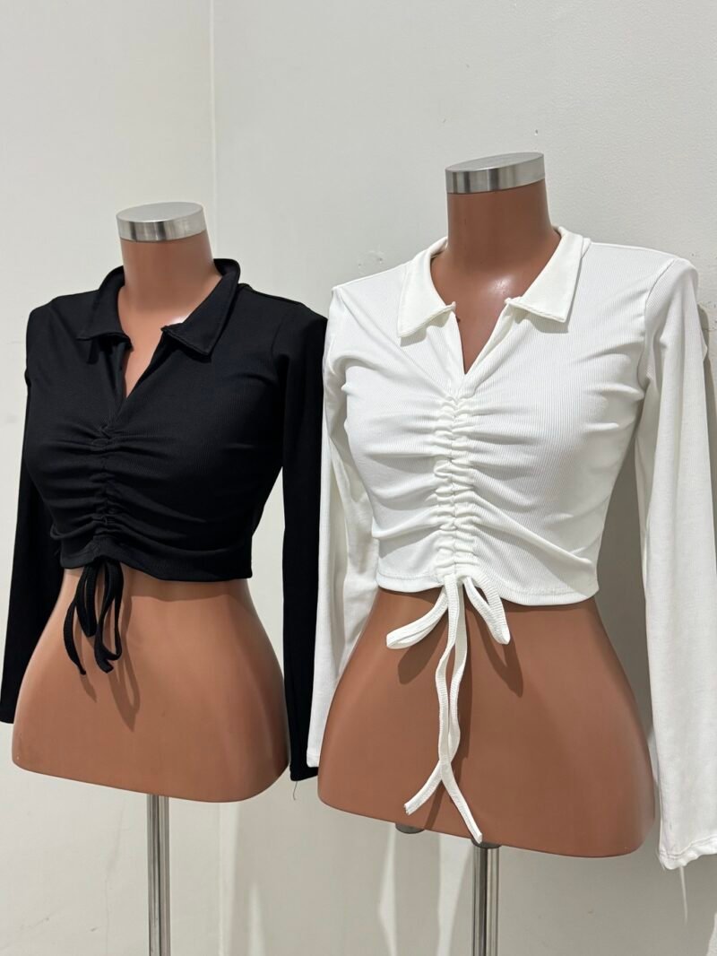 CROPPED MANGA LONGA COM FRANZIDO EM CANELADO – Imagem 1 [nsid:929348349]