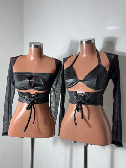 CROPPED GLENDA EM TULE COM CIRRÊ ACETINADO – Imagem 1 [nsid:934670169]