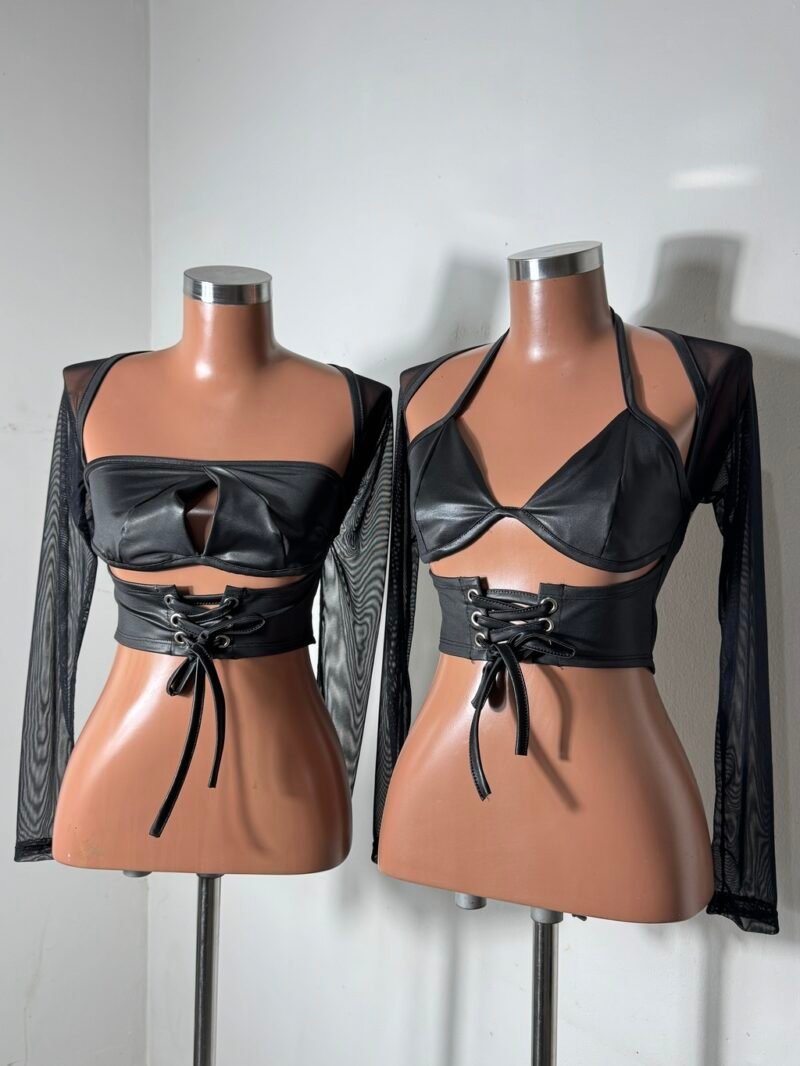 CROPPED GLENDA EM TULE COM CIRRÊ ACETINADO – Imagem 1 [nsid:934670169]