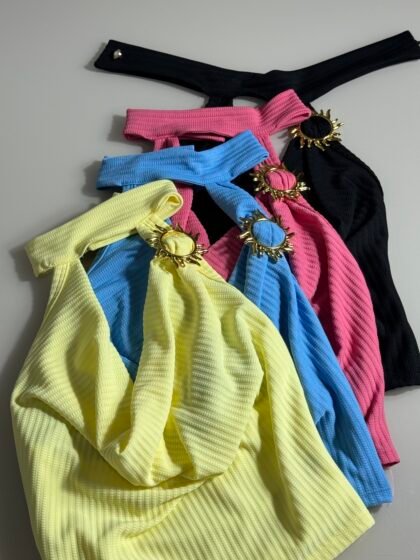 CROPPED SOL EM MALHA TEXTURIZADA – Imagem 1 [nsid:935750462]