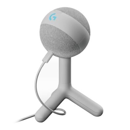 Microfone Condensador Gamer Logitech G Yeti Orb com RGB LIGHTSYNC, Captação Cardioide, Conexão USB Plug and Play para Gravação de Conteúdo e Streaming em PC e Mac - Branco Logitech G