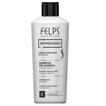Shampoo Antirresíduo Felps Professionnel para limpeza profunda.