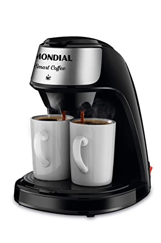 Cafeteira Elétrica Mondial preta e inox.