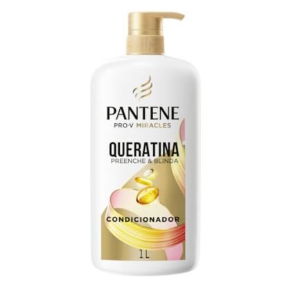 Queratina Pantene: Condicionador Miracles para cabelos fortes.