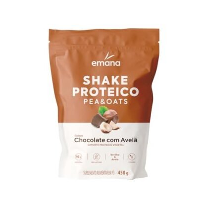 Emana Suplemento Alimentar em pó Shake Proteico Vegetal Sabor Chocolate com Avelã - 450g Emana