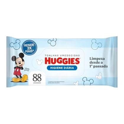 Lenços Umedecidos Huggies para higiene diária.