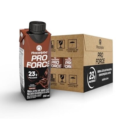 Piracanjuba ProForce 23g de Proteínas Zero Lactose Sabor Cacau - 12 Unidades de 250ml Piracanjuba