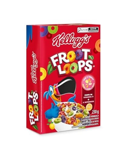 Cereal Froot Loops colorido em tigela.