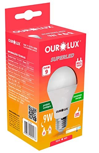 Lâmpada LED 9W branca para iluminação.