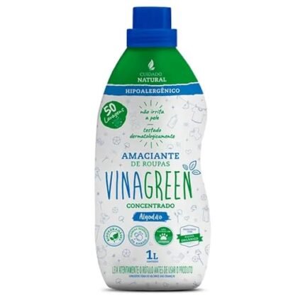 Amaciante Vinagreen Algodão para roupas macias.