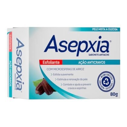 Sabonete Asepxia Esfoliante para pele limpa e sem oleosidade.