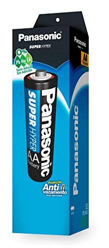 Pilha AA Panasonic em embalagem com 52 unidades.