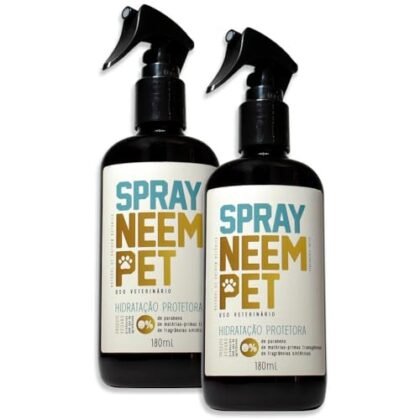 Kit Neem Pet Spray repelente natural para cães e gatos.