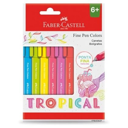 Caneta Fine Line Tropical Faber-Castell 6 Cores