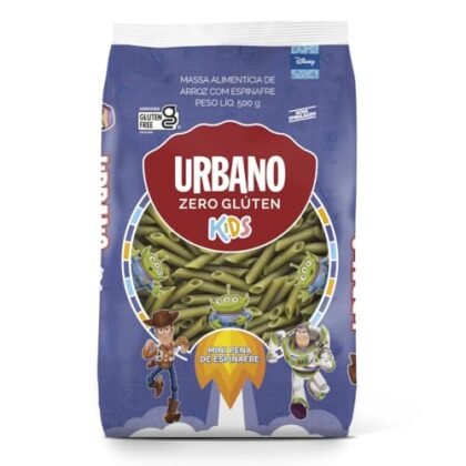 Macarrão de Arroz Kids, formato mini pena com espinafre.