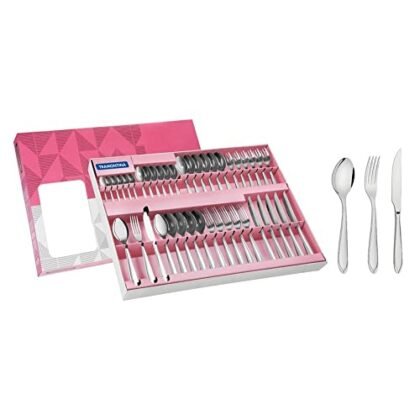 Faqueiro Aço Inox com Faca para Churrasco com 42 Peças Tramontina Laguna. Tramontina