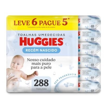 Lenço Umedecido Huggies para higiene do bebê.