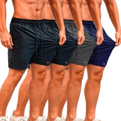 Kit 4 Bermuda Shorts Tactel Sandrini Elastano Academia Praia (BR, Alfa, P, Regular, Regular, Sortidos) Sandrini
