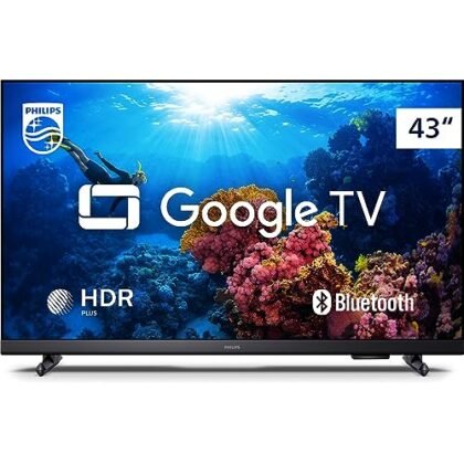 Smart TV Philips 43" Full HD 43PFG6918/78, Google TV, Comando de Voz, HDR, 3 HDMI, Wifi 5G, Bluetooth PHILIPS