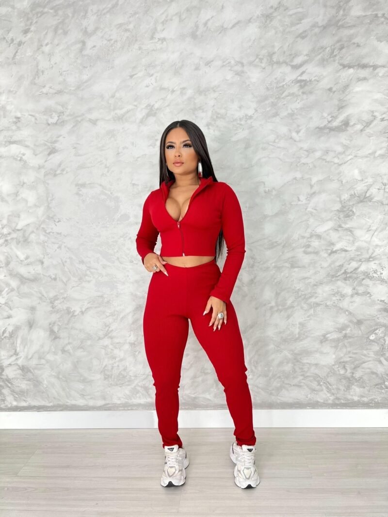 CONJUNTO ZURY EM ANARRUGA COM ZÍPER (CROPPED + CALÇA) – Imagem 2 [nsid:940173365]