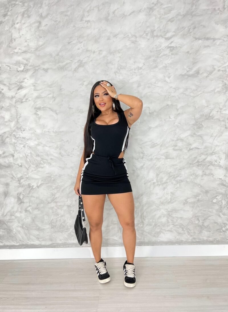 CONJUNTO LISTRA BODY + SAIA EM ANARRUGA COM BOJO – Imagem 2 [nsid:940181600]