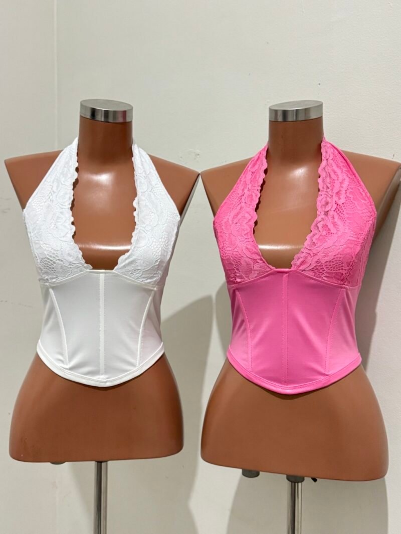 CORSELET EM CIRRÊ ACETINADO + RENDA E BARBATANAS, COM ZÍPER NAS COSTAS – Imagem 2 [nsid:952915639]