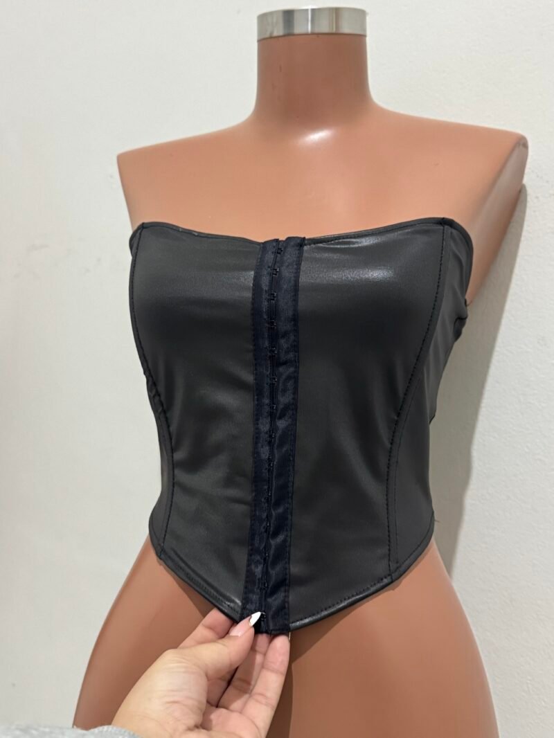 CORSELET EM CIRRÊ ACETINADO E COLCHETE – Imagem 1 [nsid:952915071]