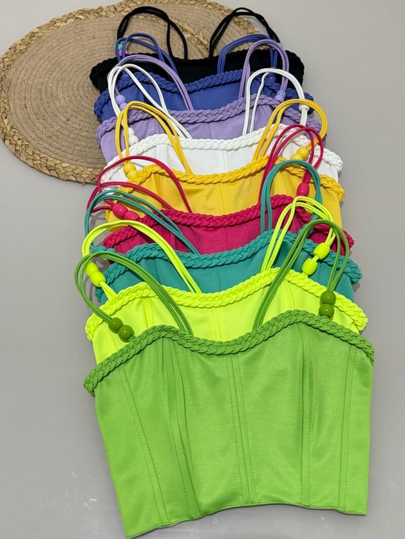CORSELET EM MONTARIA FORRADO COM DETALHE EM TRANÇA + MIÇANGA, BARBATANAS E REGULAGEM NAS COSTAS – Imagem 2 [nsid:816787230]