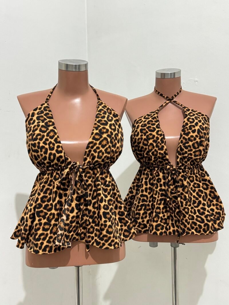 CROPPED FRENTE ÚNICA ANIMAL PRINT COM BOJO – Imagem 1 [nsid:874536658]