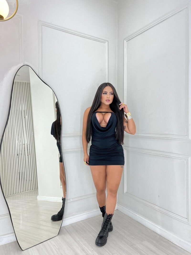 VESTIDO MIA EM MALHA SUPLEX COM DRAPEADO LATERAL – Imagem 5 [nsid:885313059]
