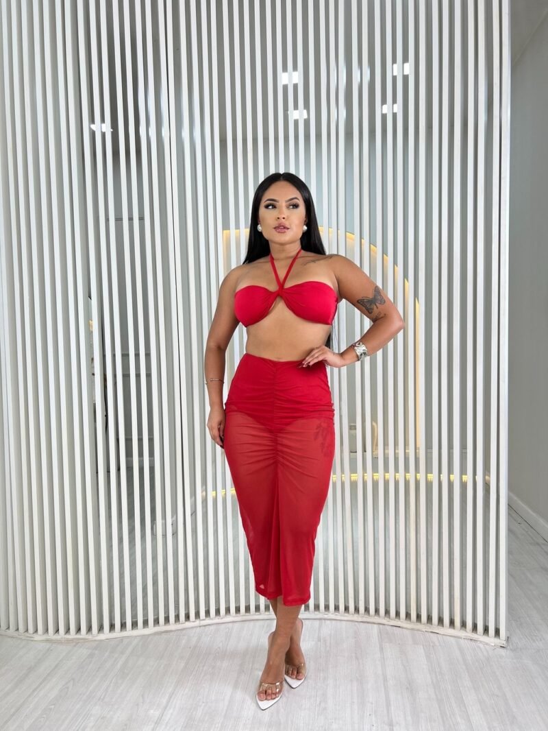 CONJUNTO SEREIA EM TULE COM SHORT E CROPPED COM BOJO – Imagem 3 [nsid:748603289]