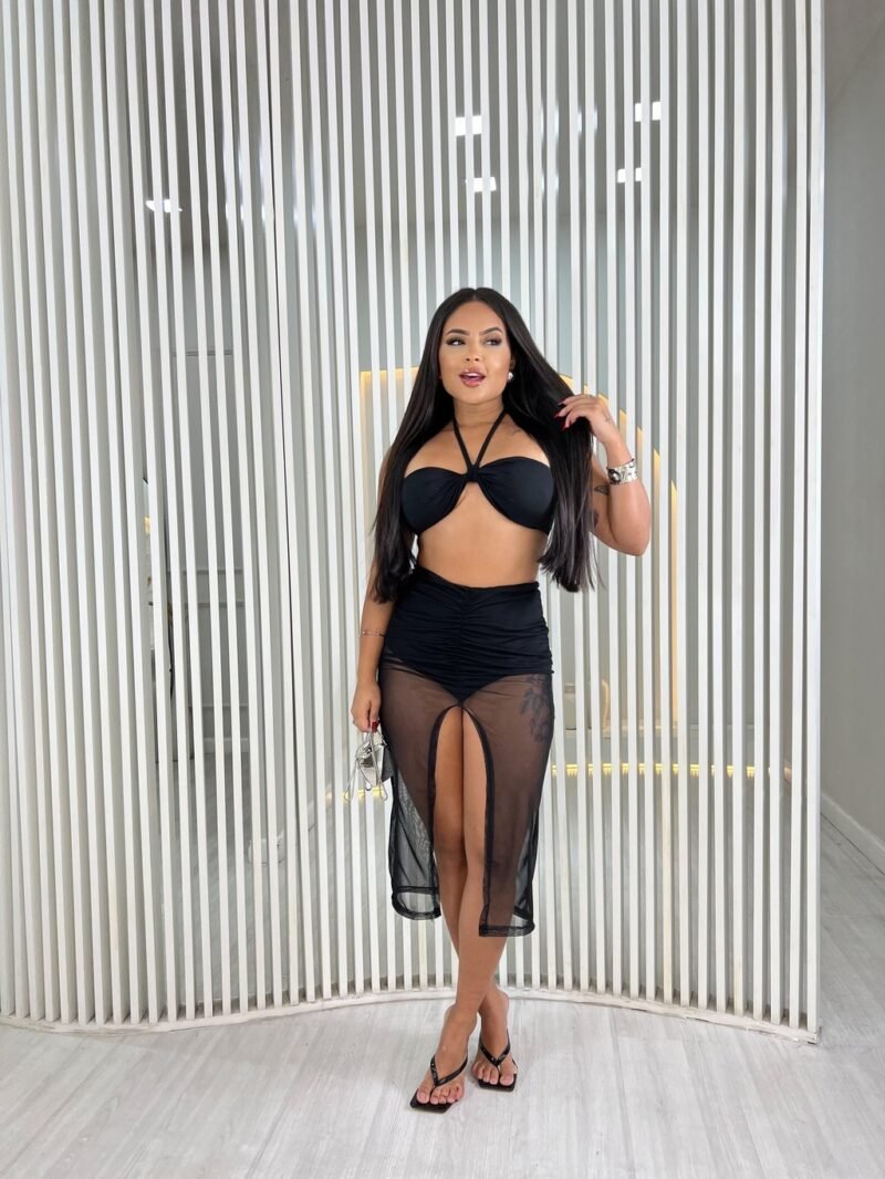 CONJUNTO SEREIA EM TULE COM SHORT E CROPPED COM BOJO – Imagem 1 [nsid:748603288]