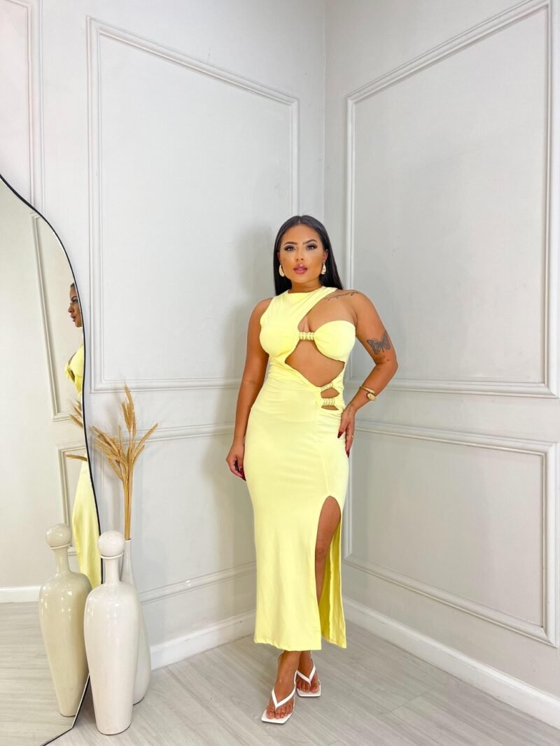 VESTIDO MADELENE EM SUPLEX COM BOJO E DETALHES DOURADO – Imagem 2 [nsid:739486701]