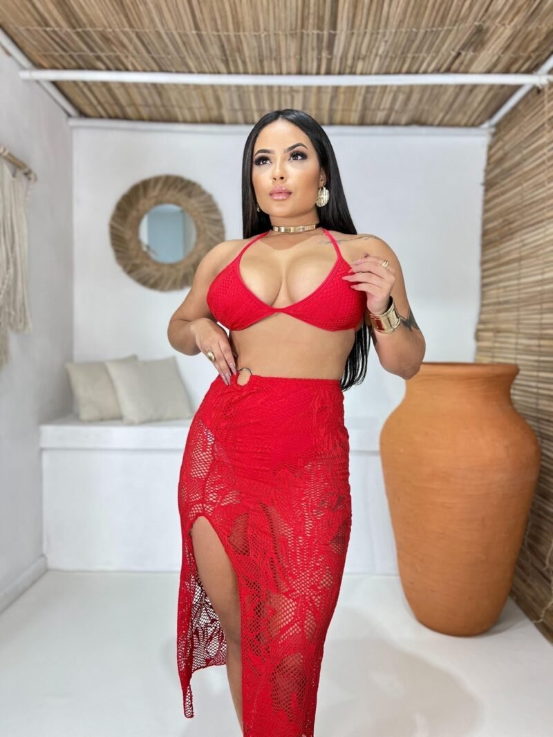 CONJUNTO PATRICIA EM RENDA COM HOT PANTS, BOJO E REGULAGEM – Imagem 4 [nsid:767352707]