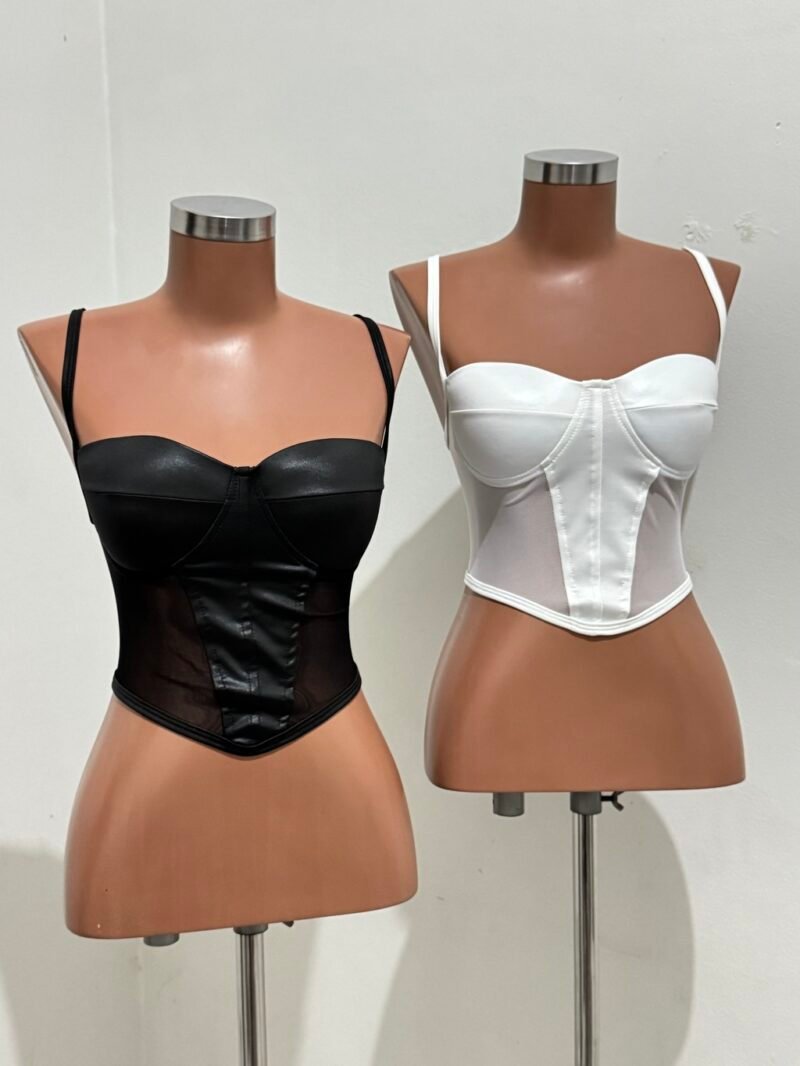 CROPPED EM CIRRÊ ACETINADO + TULE COM BOJO E ZÍPER ATRÁS – Imagem 1 [nsid:827746016]
