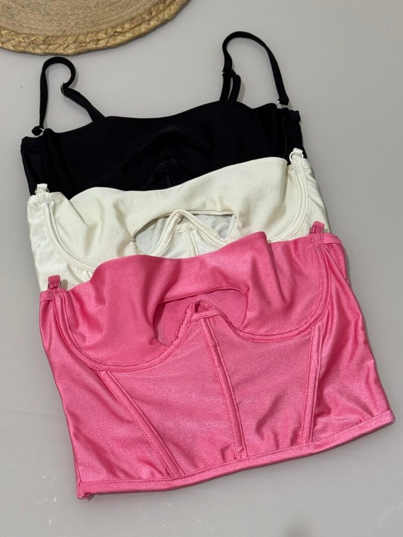 CORSELET ANGEL EM MALHA PRADA COM ARO DE SUSTENTAÇÃO, REGULAGEM NA ALÇA E TRANÇADO ATRÁS – Imagem 1 [nsid:967227873]