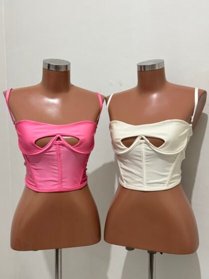 CORSELET ANGEL EM MALHA PRADA COM ARO DE SUSTENTAÇÃO, REGULAGEM NA ALÇA E TRANÇADO ATRÁS – Imagem 2 [nsid:967227875]