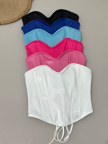 CORSELET EM CIRRÊ ACETINADO COM BARBATANAS E REGULAGEM NAS COSTAS – Imagem 1 [nsid:972786769]