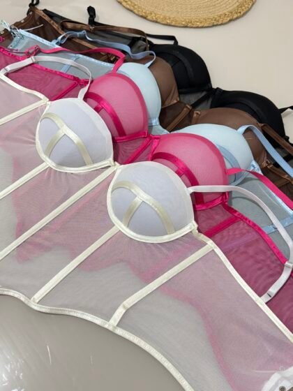 CORSELET EM TULE COM MALHA PRADA, BOJO, REGULAGEM NA ALÇAS E COSTAS – Imagem 1 [nsid:978356229]