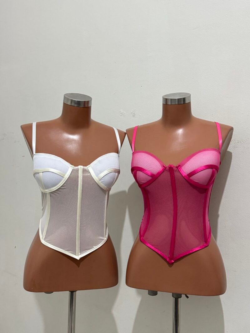 CORSELET EM TULE COM MALHA PRADA, BOJO, REGULAGEM NA ALÇAS E COSTAS – Imagem 2 [nsid:978356213]