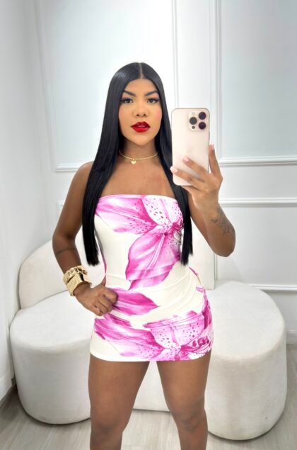 VESTIDO TUBINHO COM ESTAMPA FLOR DE HIBISCO EM MALHA FLUIT – Imagem 1 [nsid:978360770]