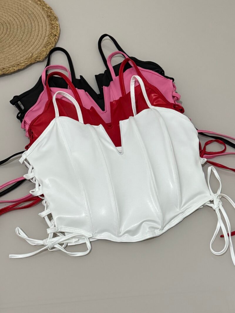 CROPPED TRANÇADO LATERAL EM CIRRÊ ACETINADO COM BARBATANAS – Imagem 2 [nsid:984449349]