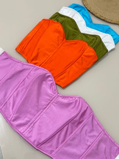 CORSELET COM BARBATANAS EM POLIAMIDA ACETINADA COM REGULAGEM NAS COSTAS – Imagem 1 [nsid:984456130]
